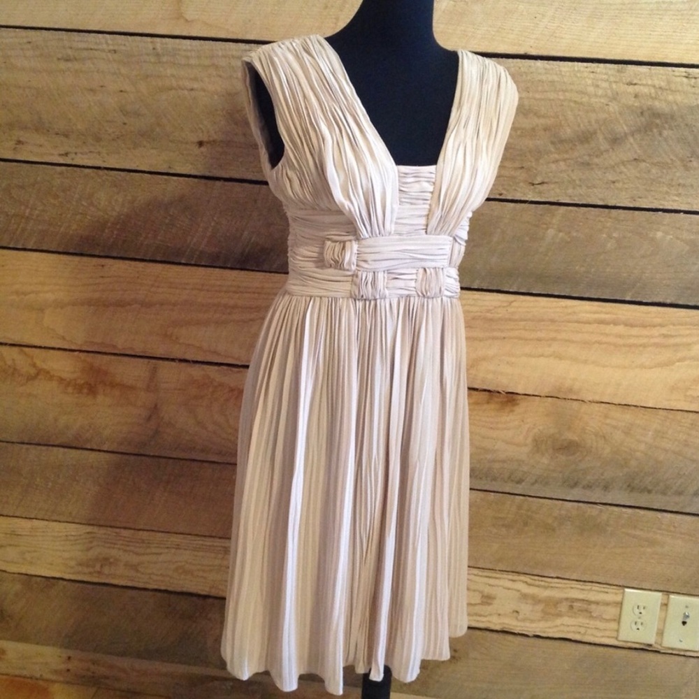 🌟 Adrianna Papell Champagne Dress Size 8 🌟